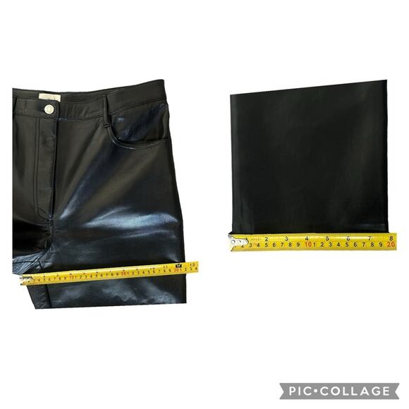 Aritzia Wilfred Melina Faux Leather Pants Womens 12 Black Straight Leg High Rise - Picture 10 of 14